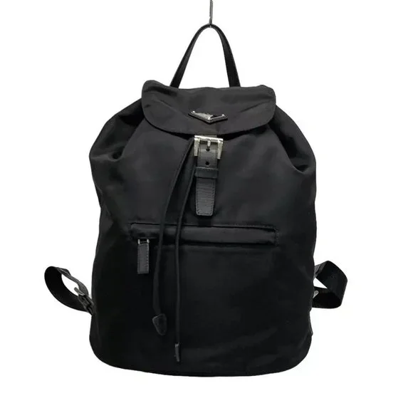 Auth PRADA - Black Nylon Leather Backpack - Picture 1 of 14